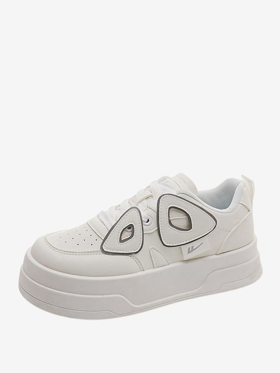 Women Applique Detail Lace Up Sneakers