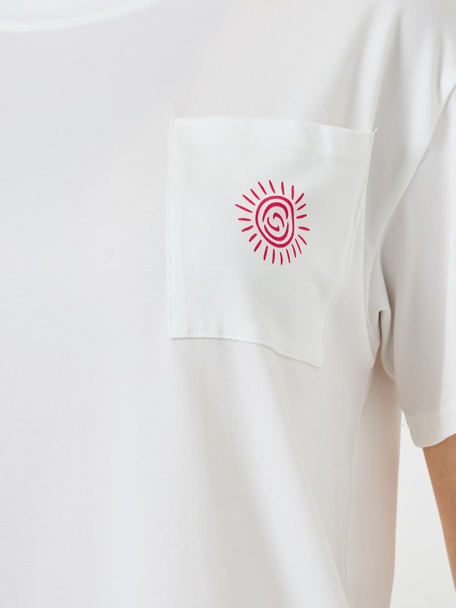 Women Pocket Detail T-Shirt and Printed Pyjama Set