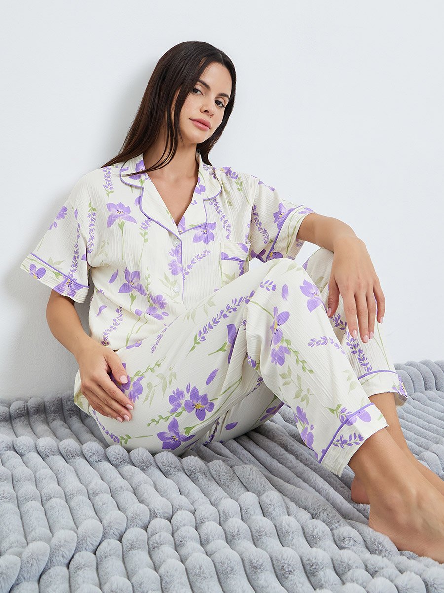 Women Floral Print and Shorts with Pyjama Set