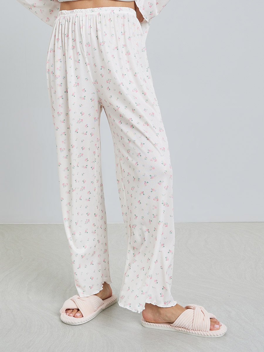 Women Floral Print Long Sleeve Top and Pyjama Set