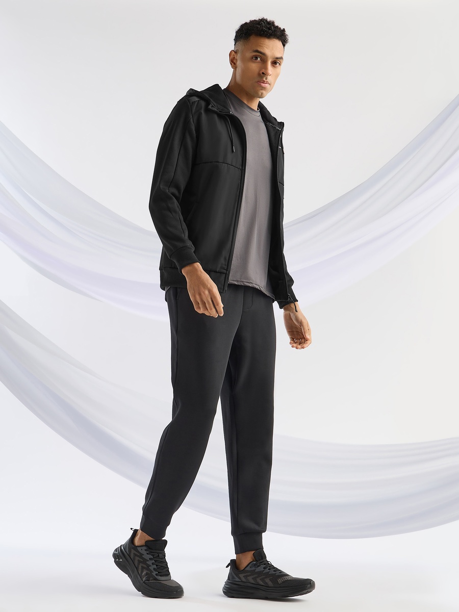 Panelled Zip Through Hoodie