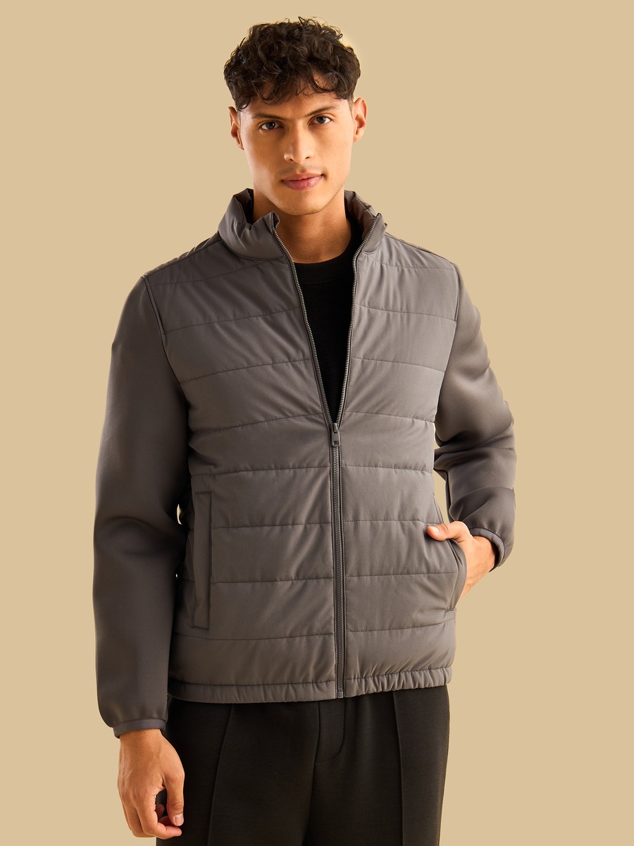 Plain Puffer Hybrid Jacket