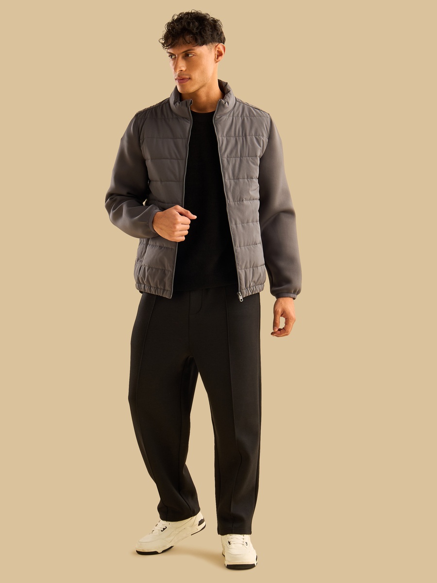 Plain Puffer Hybrid Jacket