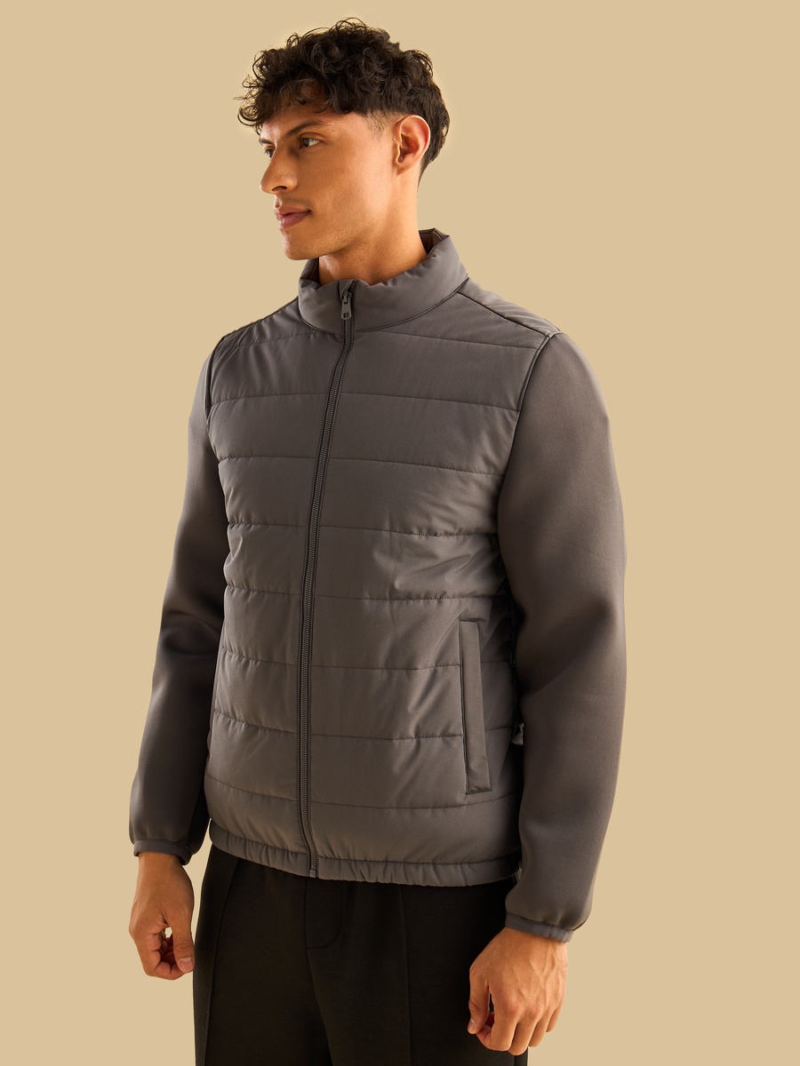 Plain Puffer Hybrid Jacket
