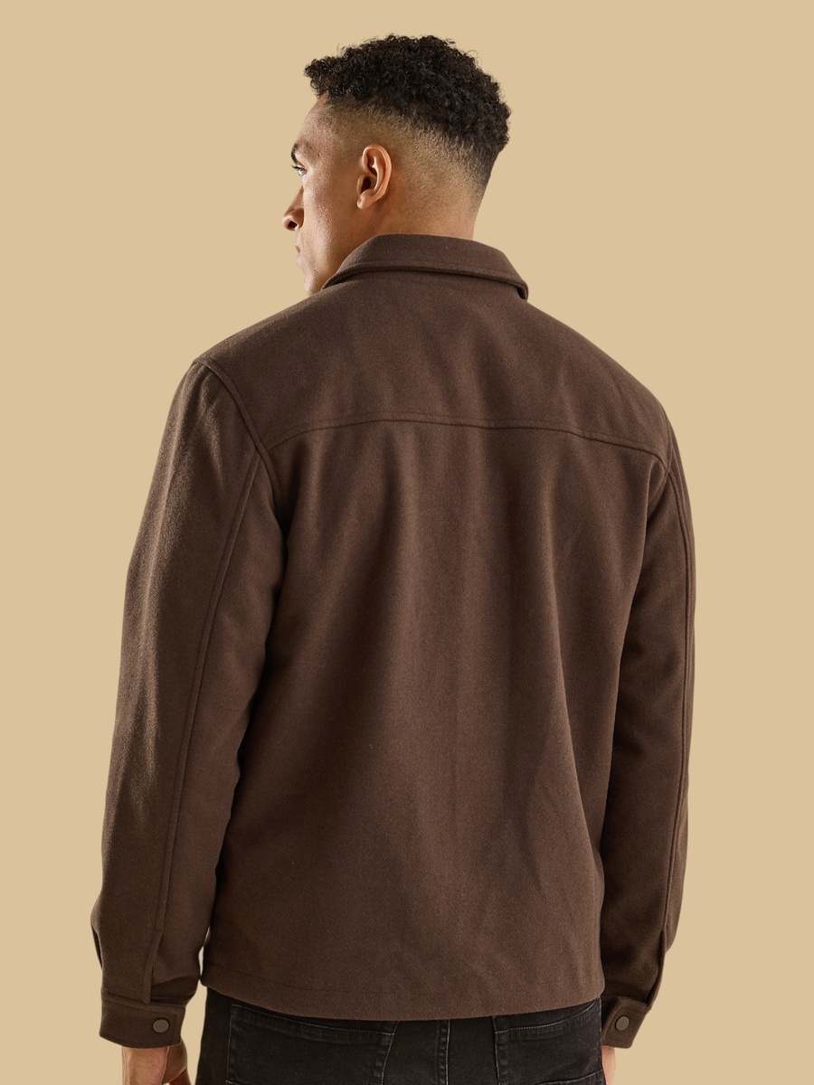 Textured Boxy Fit Felt Jacket