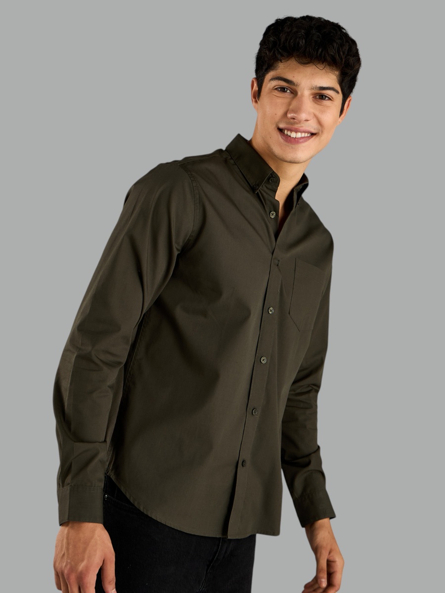Plain Poplin Shirt with Pocket