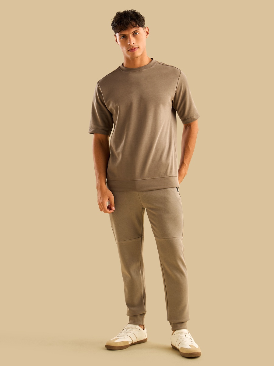 Panelled Pique Joggers