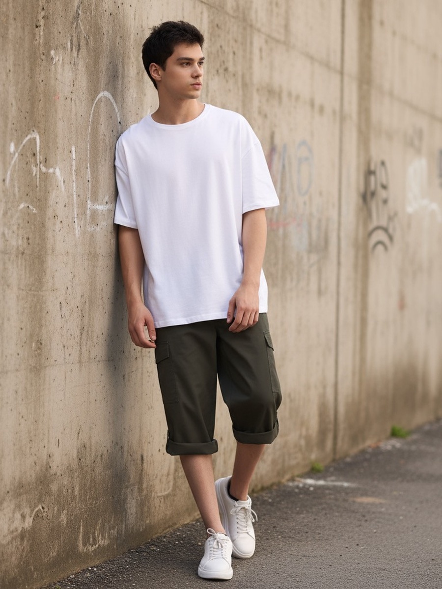 Plain Poplin Cargo Shorts