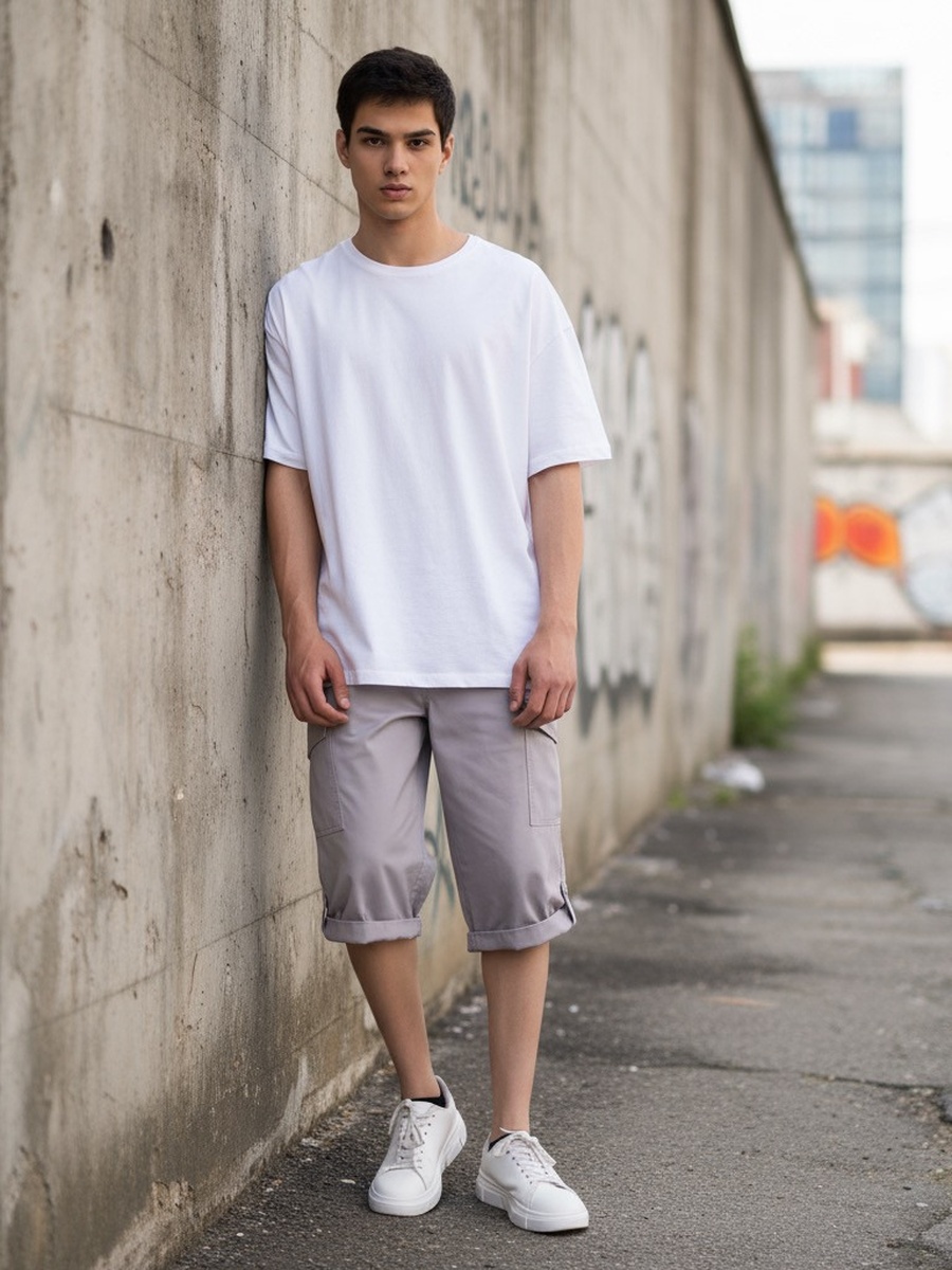 Plain Poplin Cargo Shorts