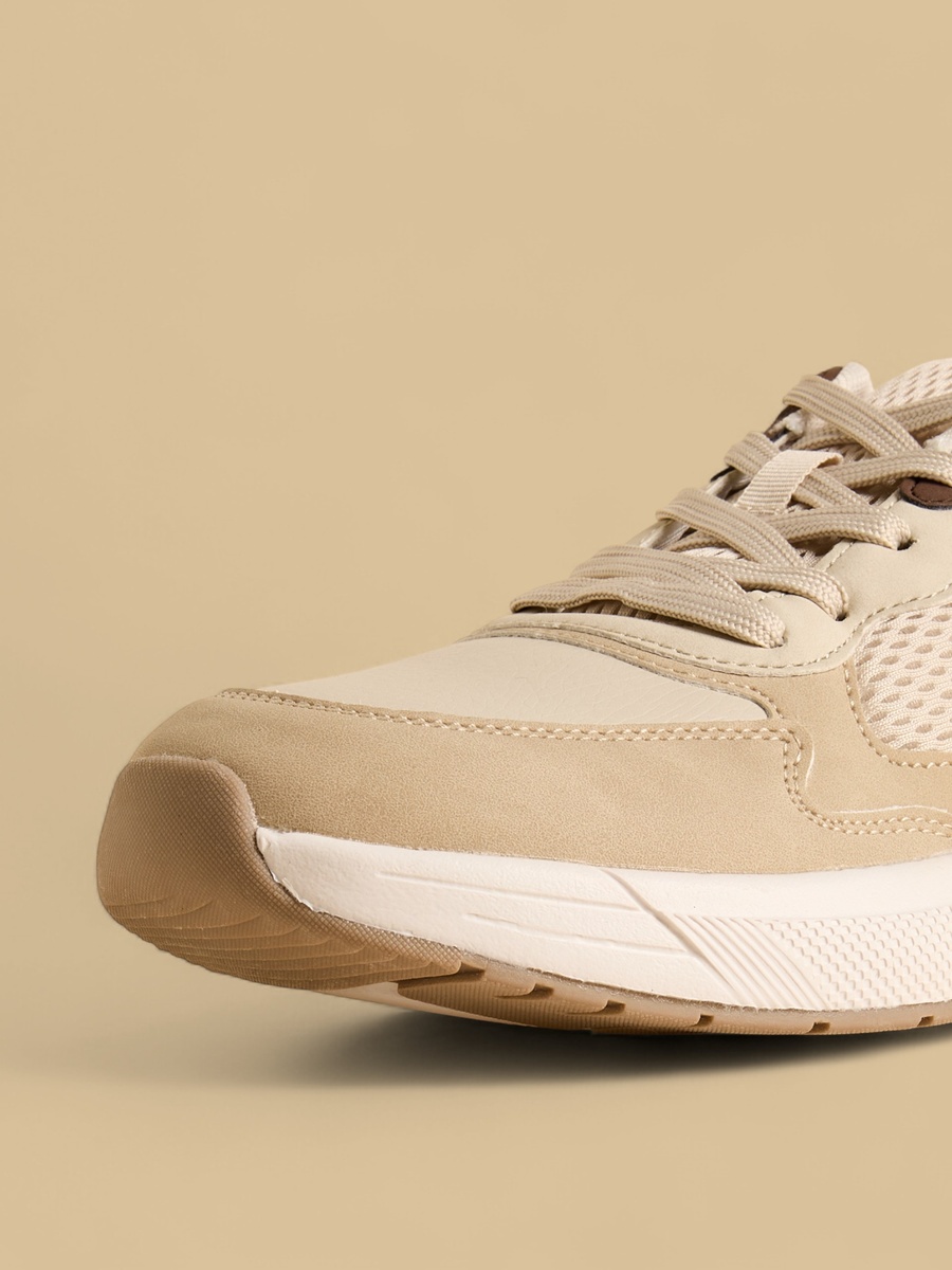 Panelled Lace-Up Sports Shoes