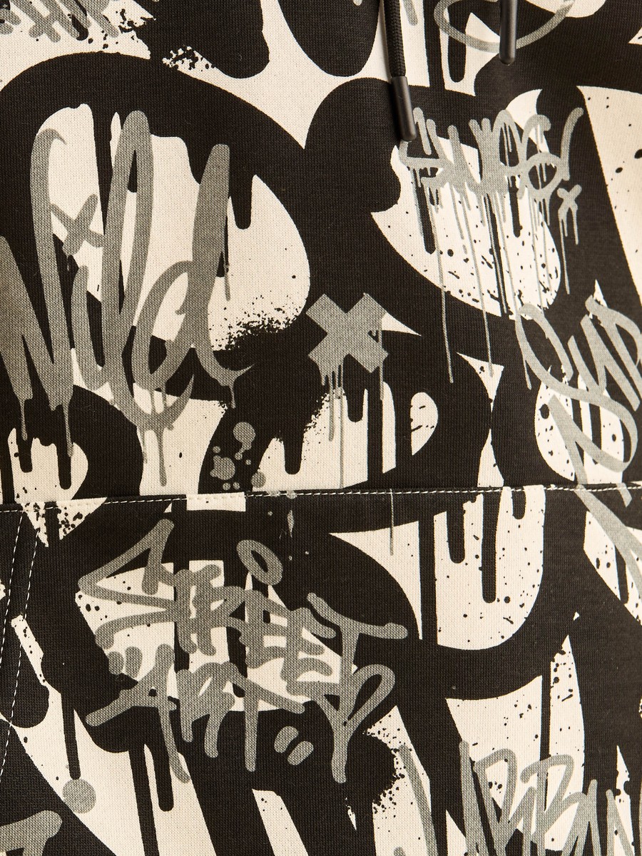 Graffiti Print Hooded Sweatshirt