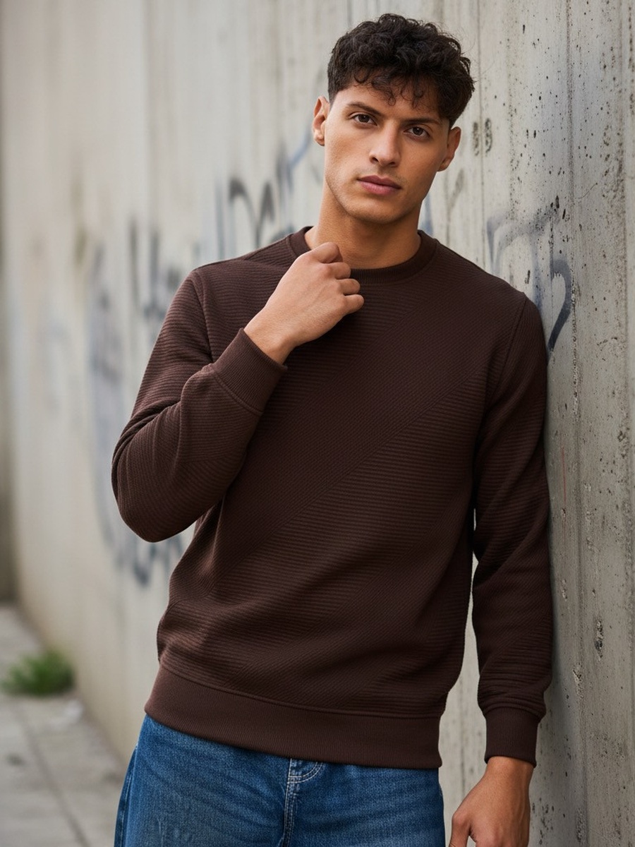Textured Quilted Sweatshirt