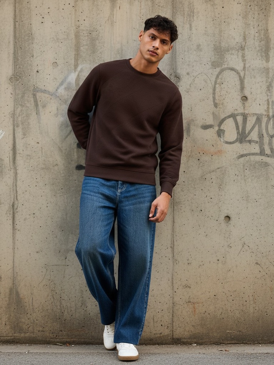 Textured Quilted Sweatshirt