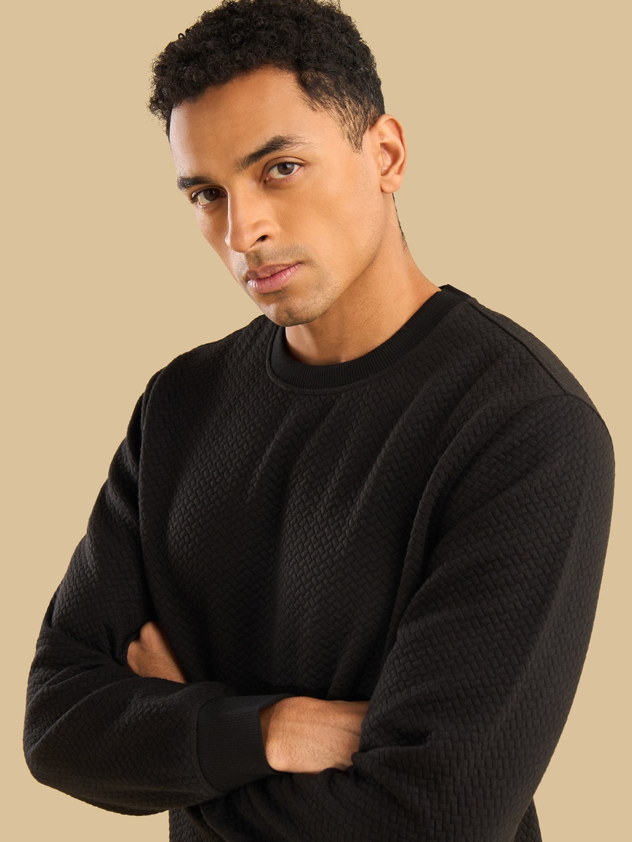 Textured Quilted Sweatshirt