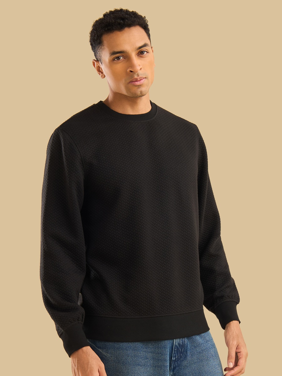 Textured Quilted Sweatshirt