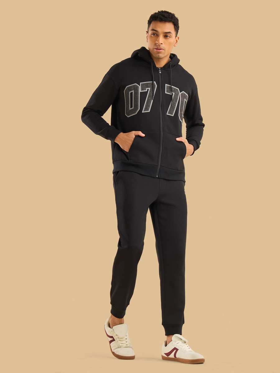 Oversized Varsity Zip Through Hoodie