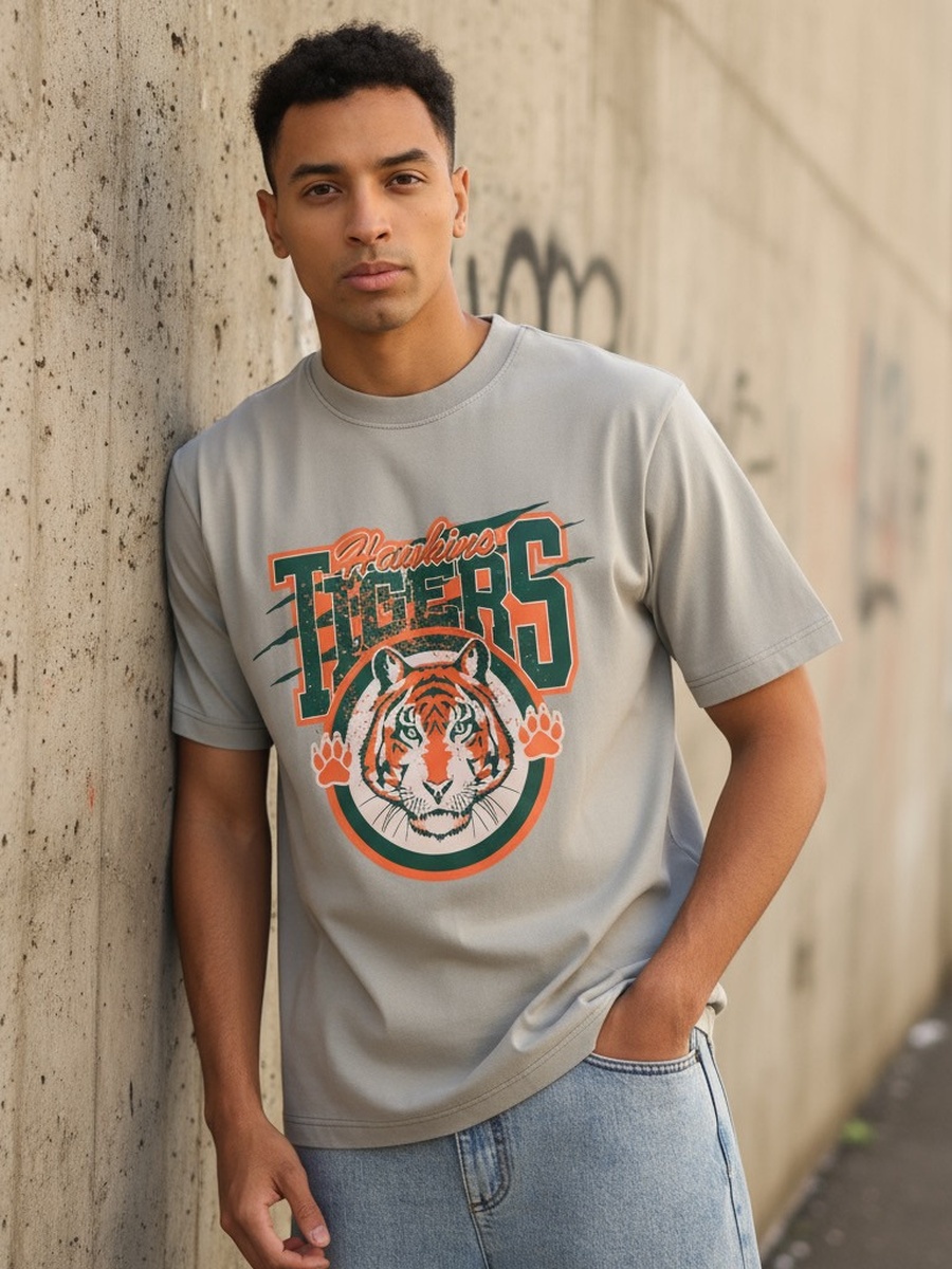 Hawkins Tigers Print T-Shirt