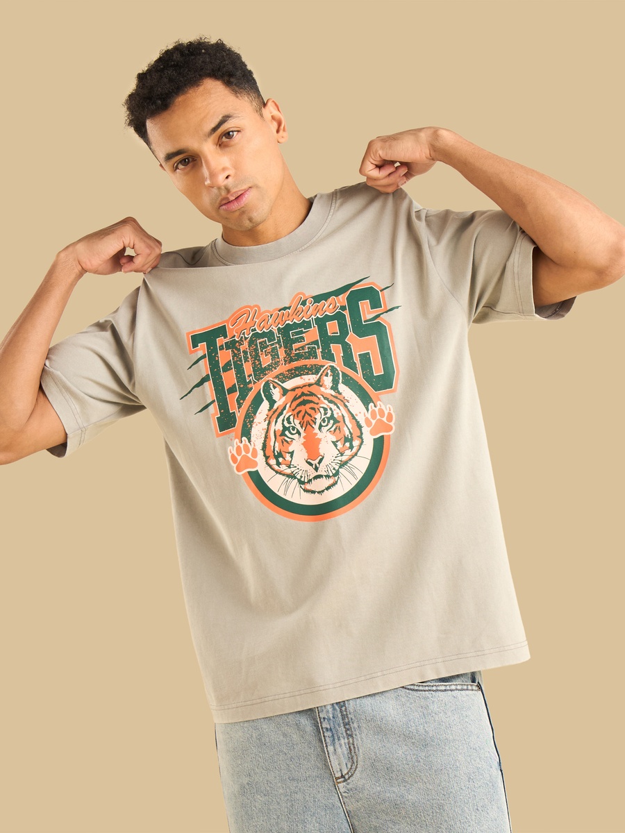 Hawkins Tigers Print T-Shirt