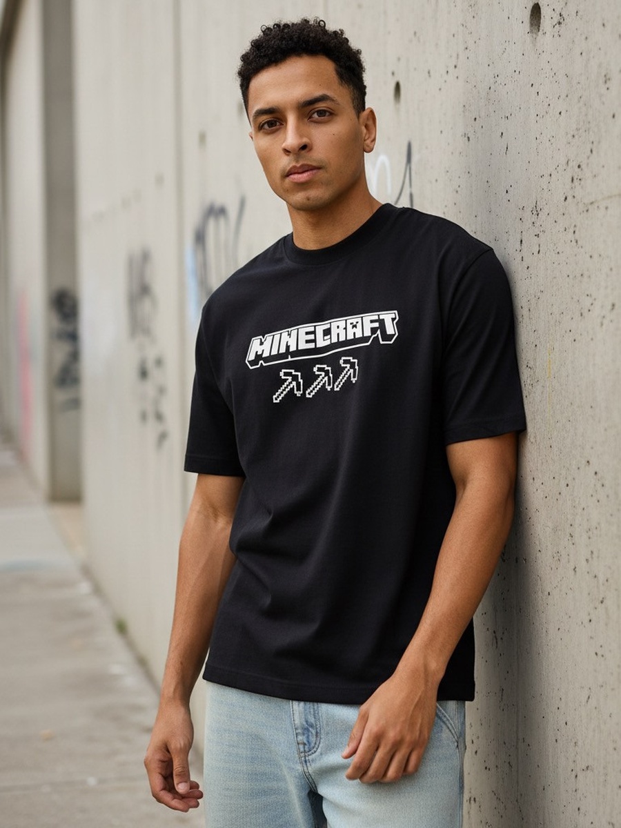 Relaxed Fit Minecraft Print T-Shirt