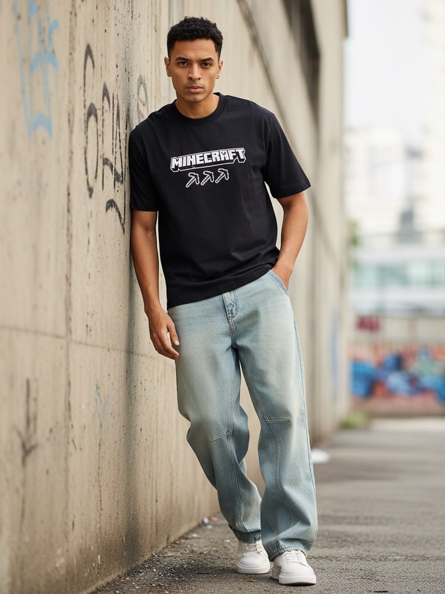Relaxed Fit Minecraft Print T-Shirt