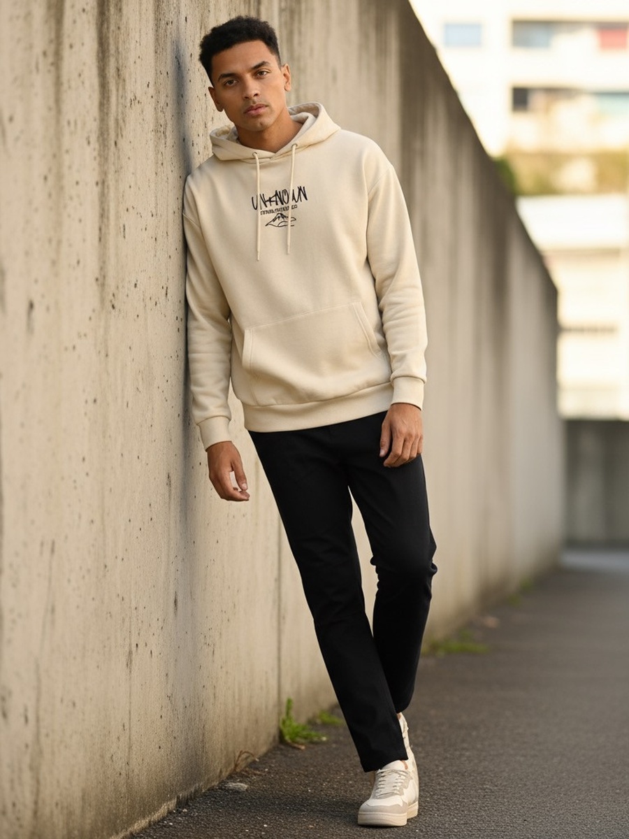 Graphic Print Oversized Hooded Sweatshirt