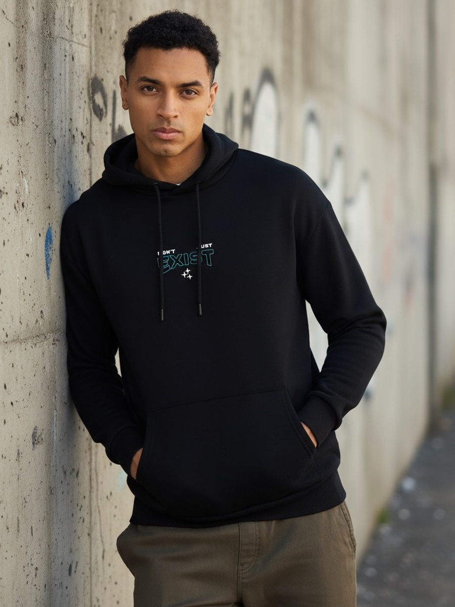 Graphic Print Hooded Oversized Sweatshirt