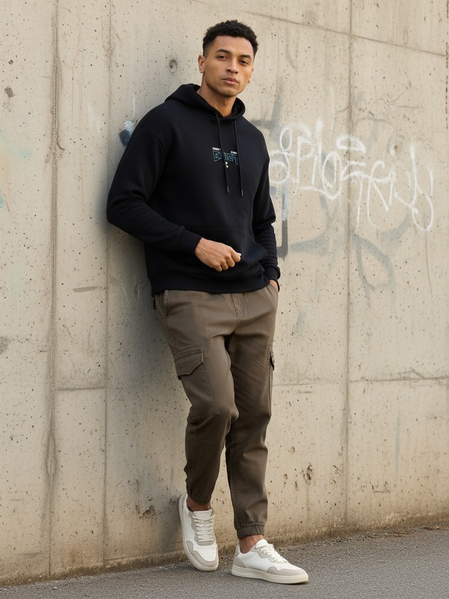 Graphic Print Hooded Oversized Sweatshirt