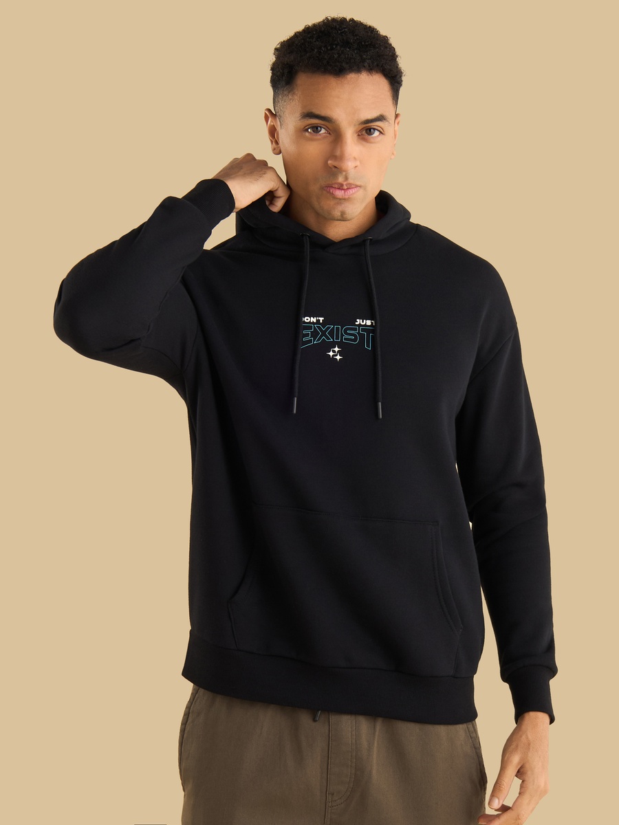 Graphic Print Hooded Oversized Sweatshirt