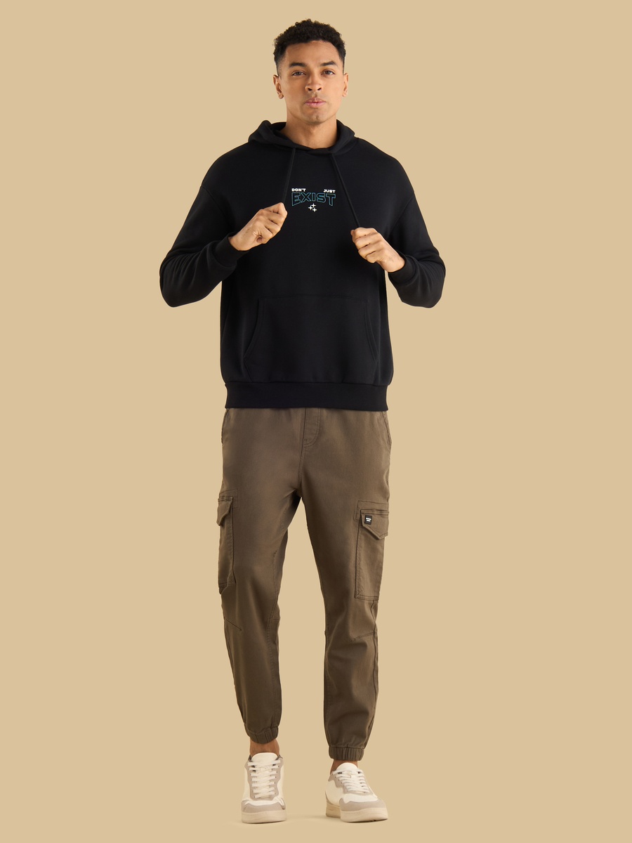 Graphic Print Hooded Oversized Sweatshirt