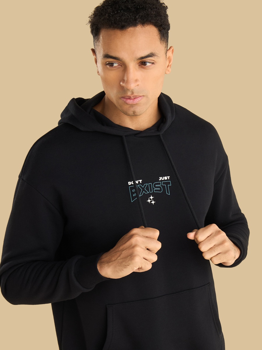 Graphic Print Hooded Oversized Sweatshirt