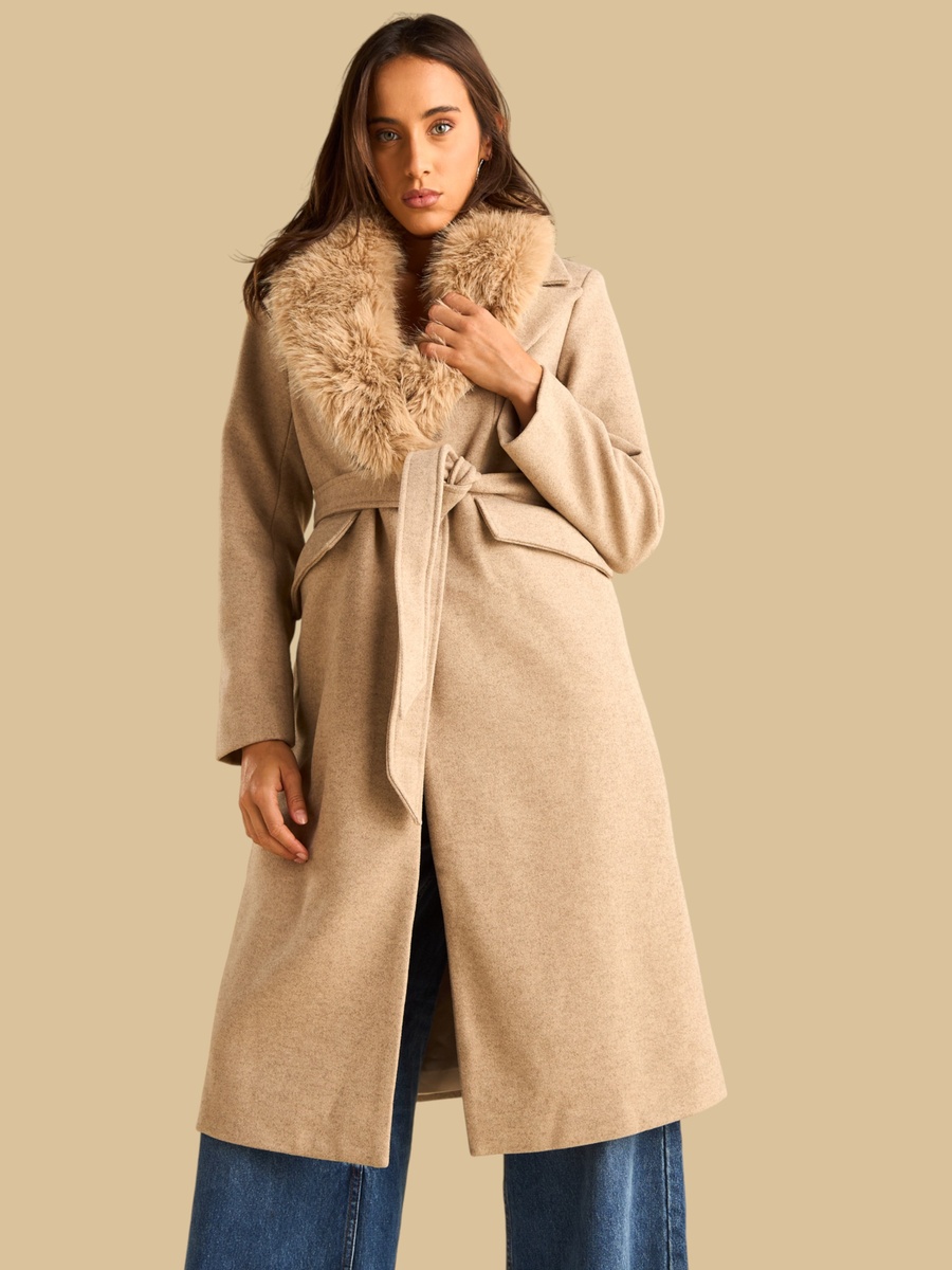 Notch Lapel Belted Coat