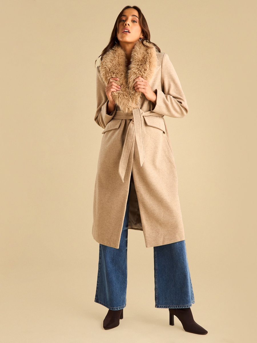 Notch Lapel Belted Coat