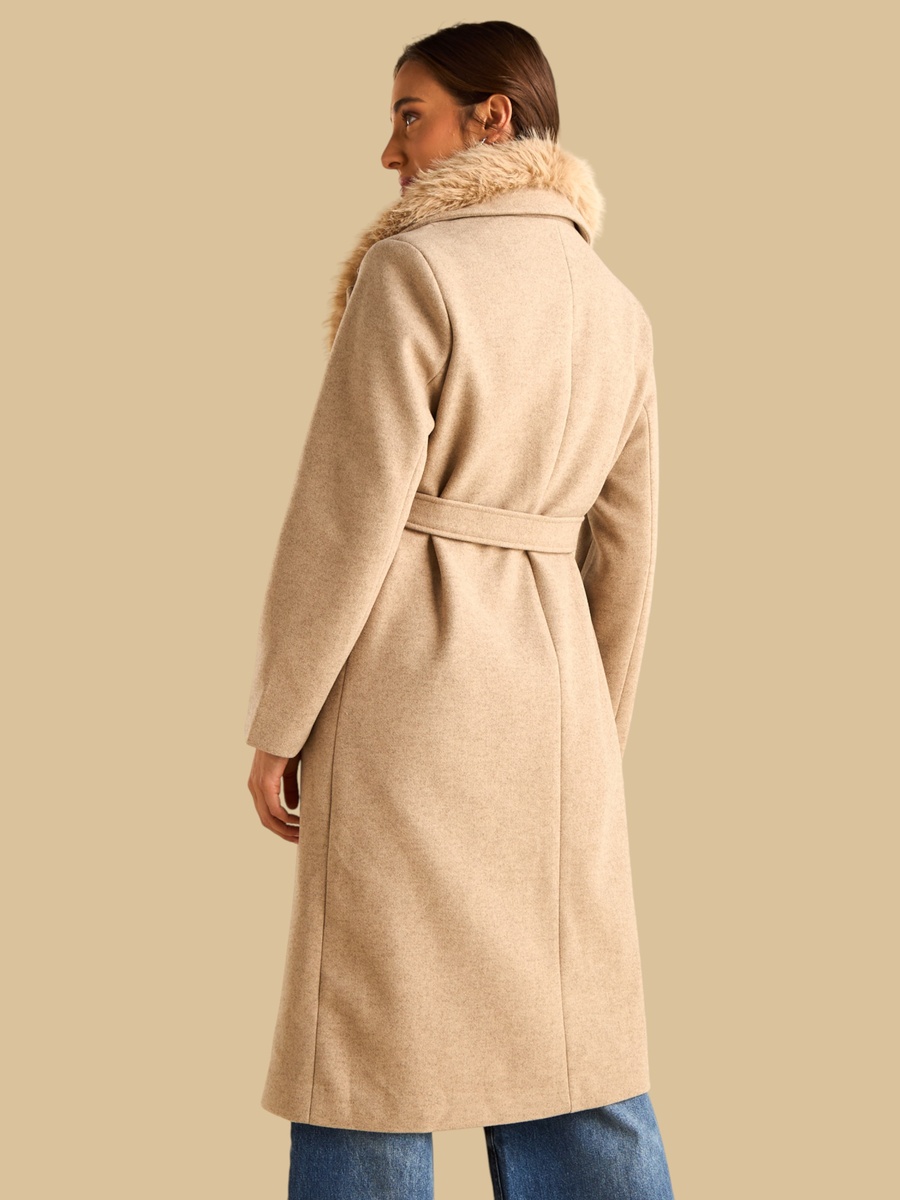 Notch Lapel Belted Coat