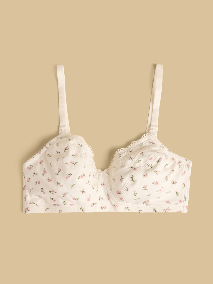 Floral Print Non-Padded Non-Wired Maternity Nursing Bra