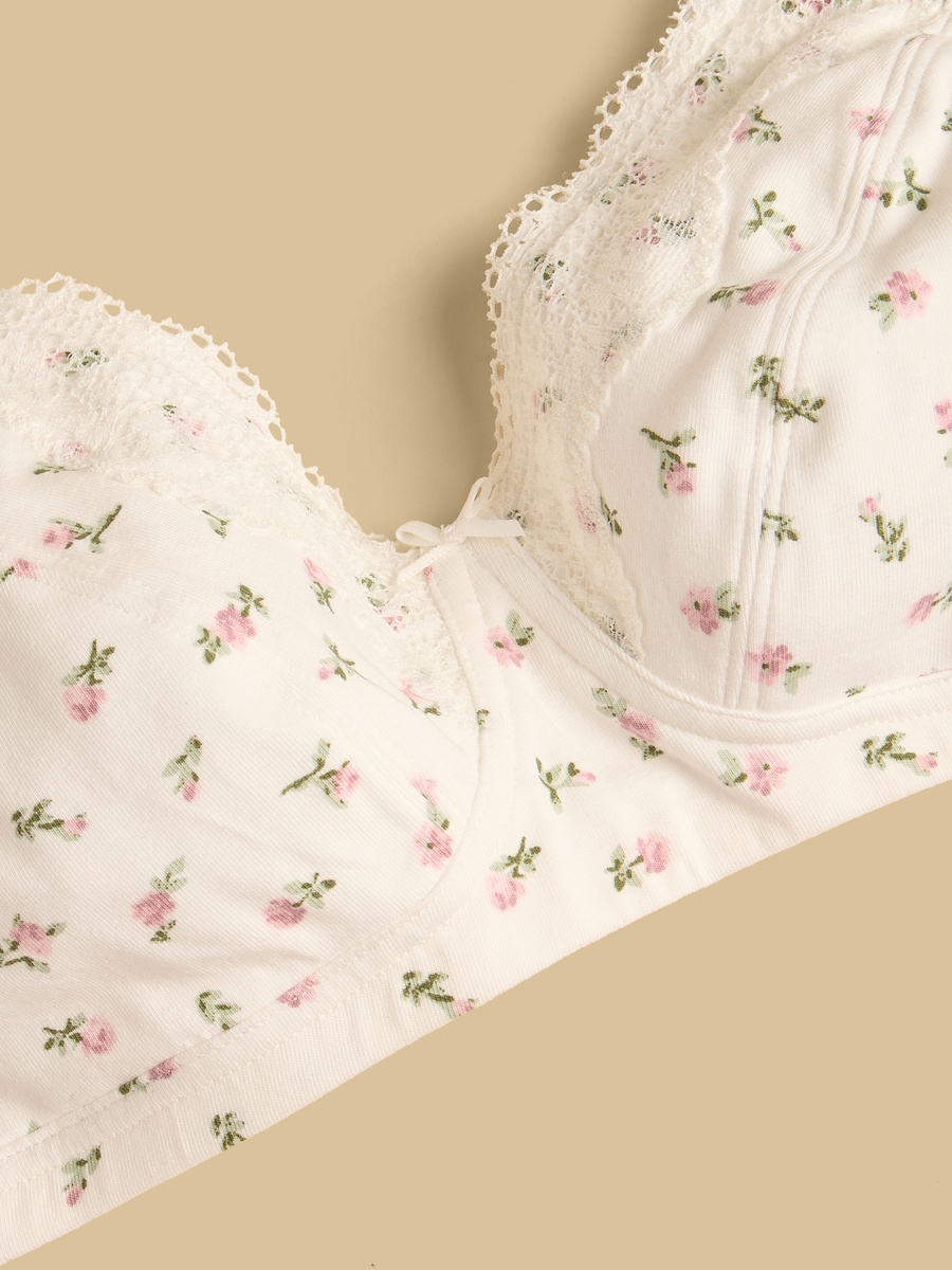 Floral Print Non-Padded Non-Wired Maternity Nursing Bra