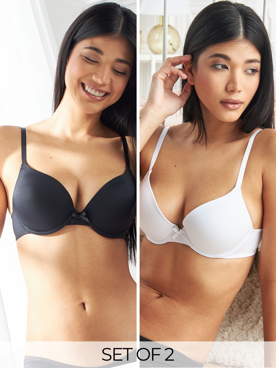 Pack of 2 - Plain Padded Plunge Bra