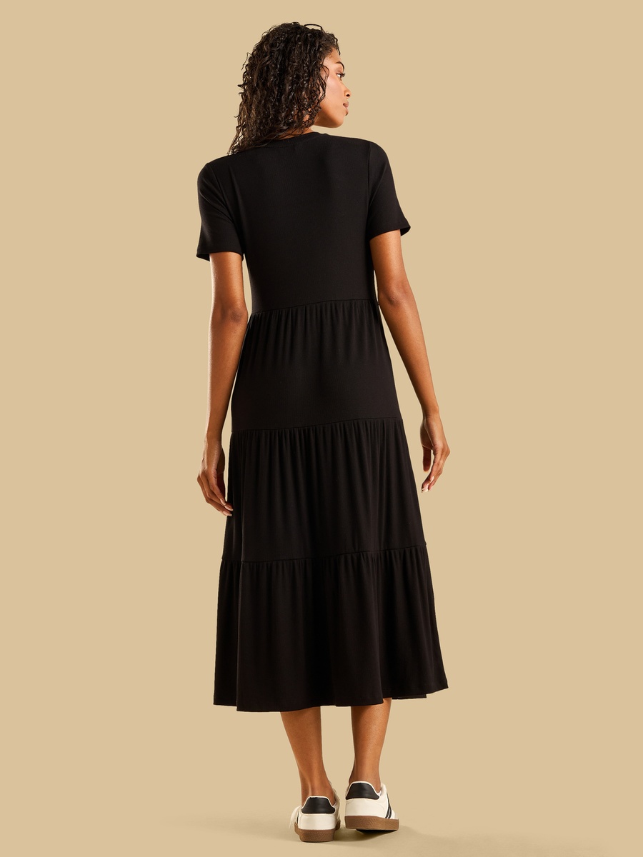 Ribbed Tiered Dress