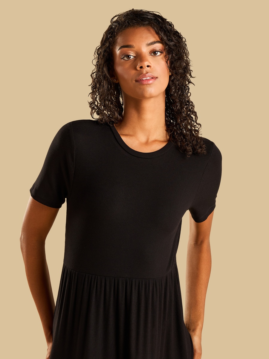 Ribbed Tiered Dress