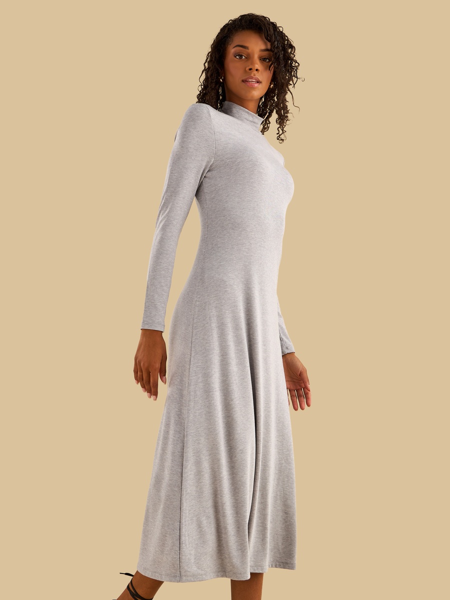 High Neck Midi Dress