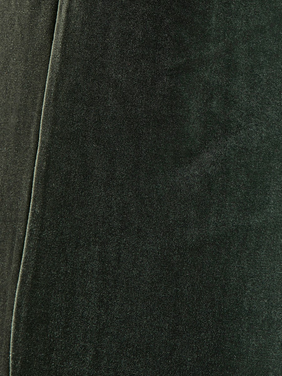 Midi Sleeveless Velour Dress with V Neck