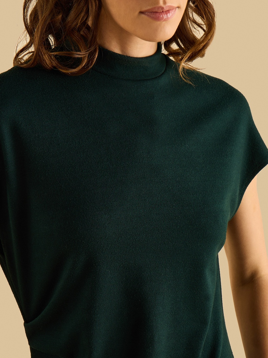Pleated High Neck Dress