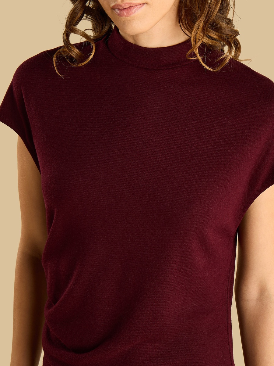 Pleated High Neck Dress
