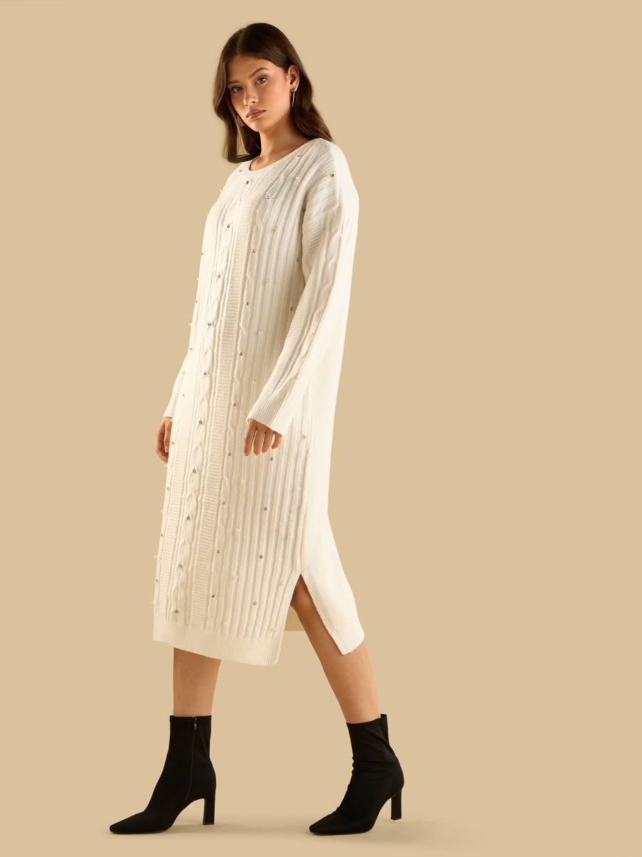 Embellished Sweater Dress