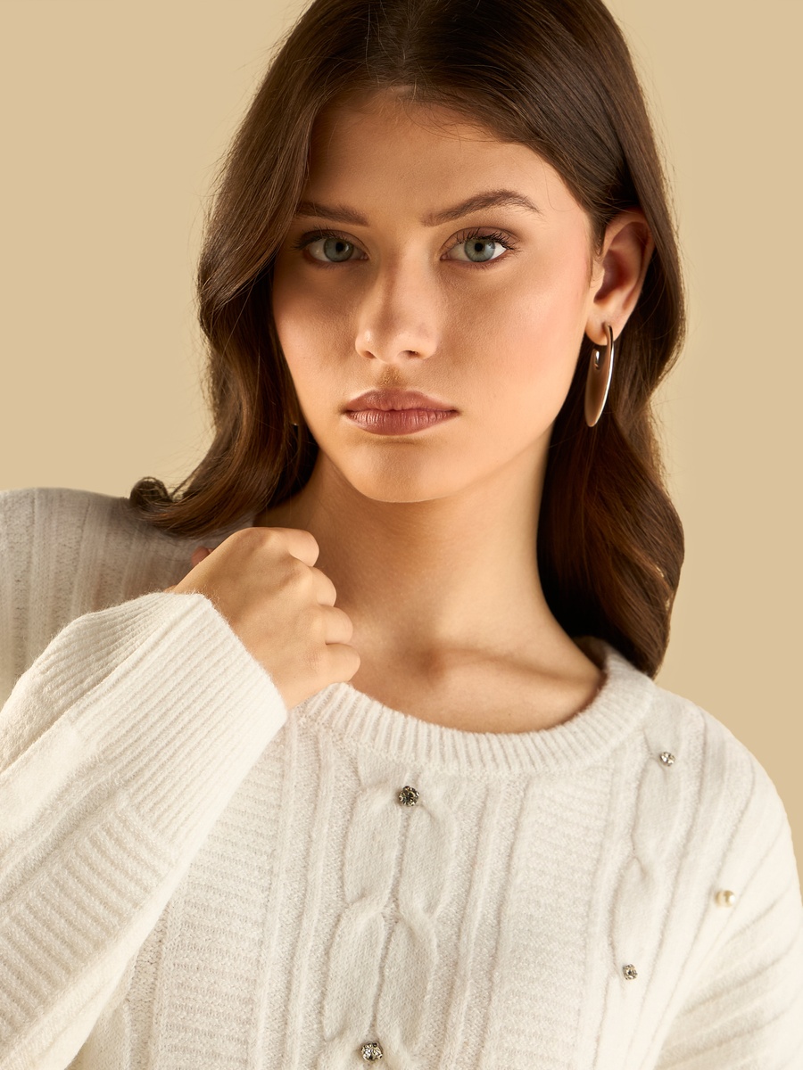 Embellished Sweater Dress