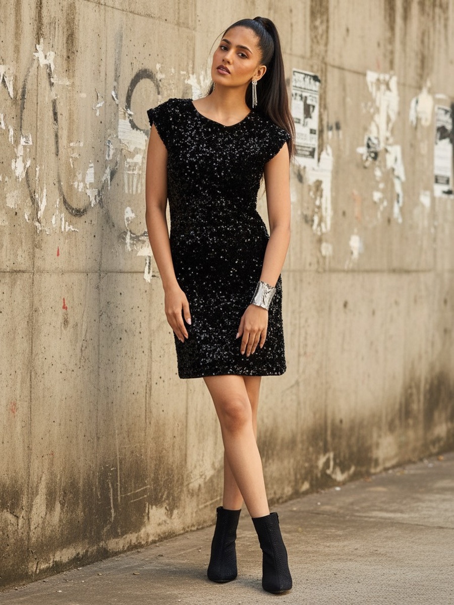 Sequin Embellished Dress