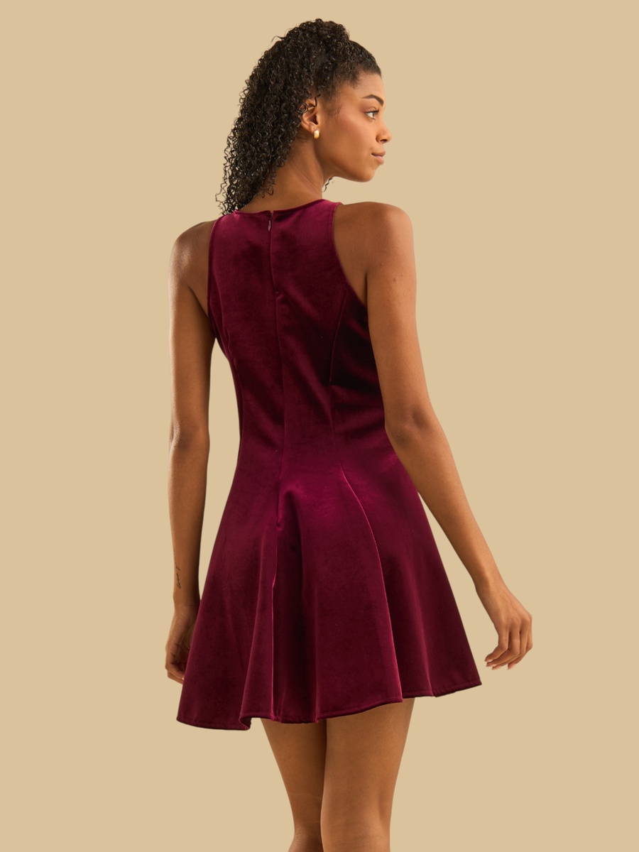 Sleeveless Velour Mini Dress