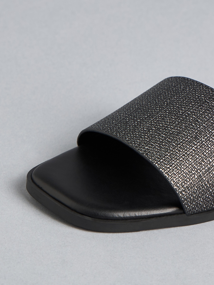 Textured Slip-On Flat Sandals