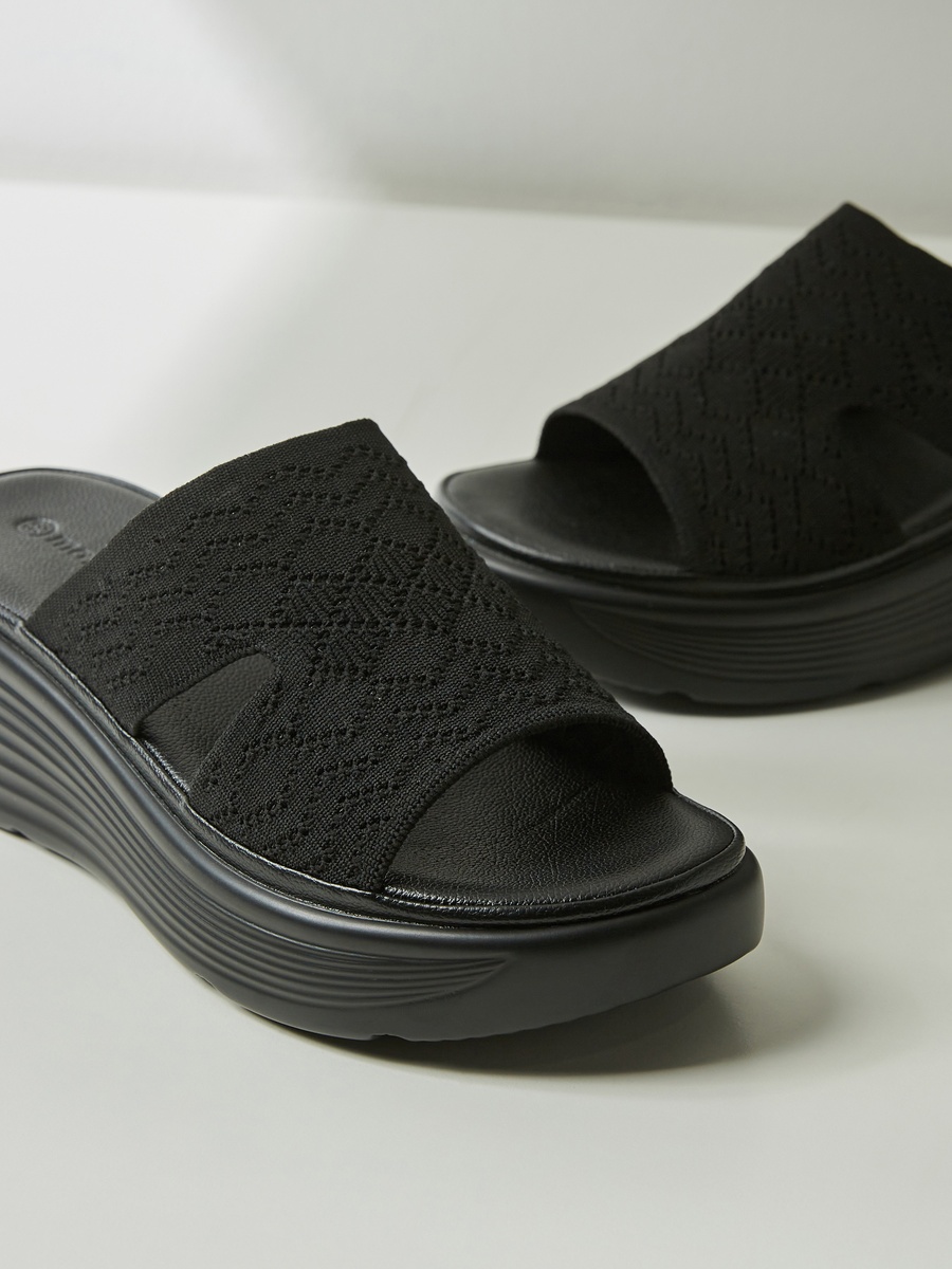 Textured Slip-On Comfort Sandals