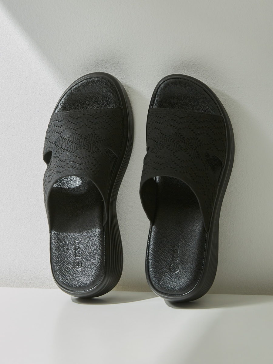 Textured Slip-On Comfort Sandals