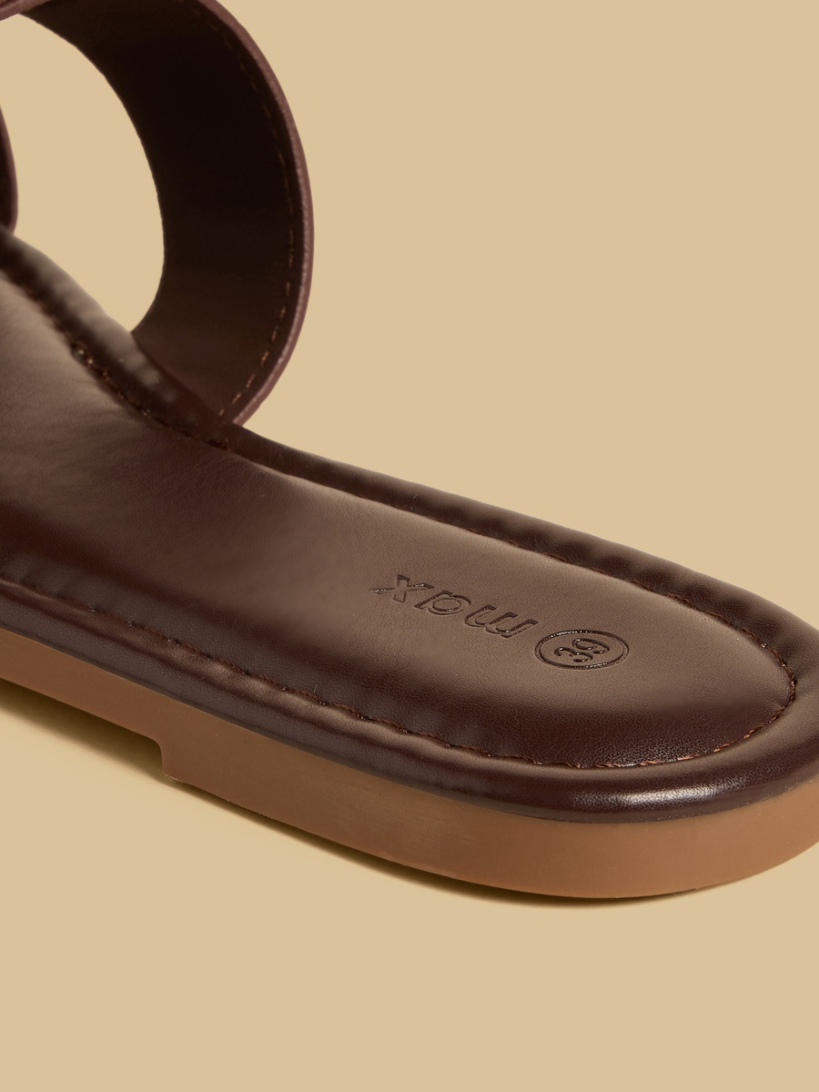 Textured Slip-On Flat Sandals